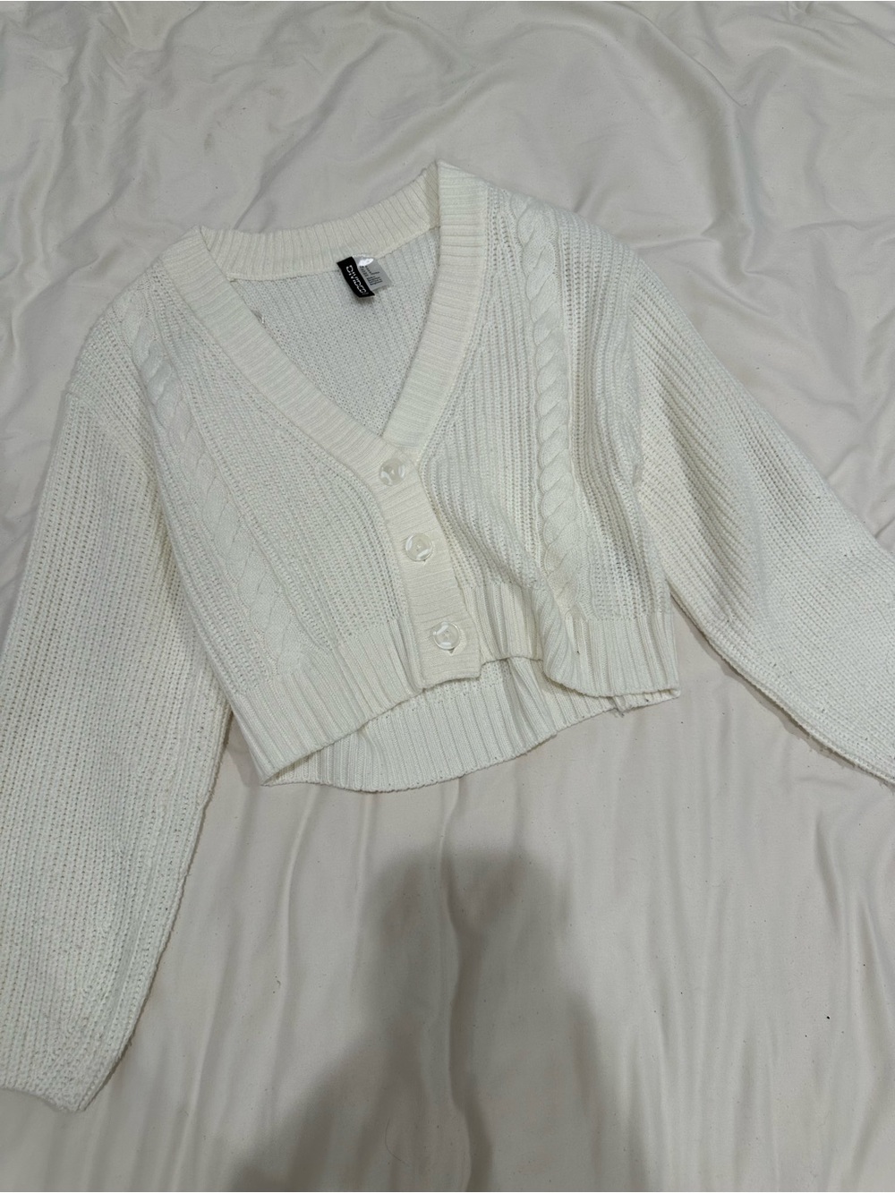H&M White Knit Cardigan